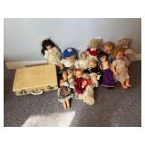 Mixed Lot of Dolls & Luggage Case