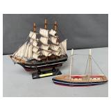 Pair of Model Ships
