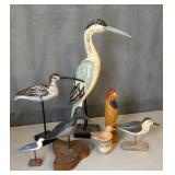Painted Wooden Decorative Birds