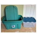 Three HD Storage Bins w/ Lids + Sterilite Bin