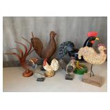 Box of Decorative Chickens + Roosters