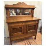 Walnut Finish Wood Mid Century Sideboard