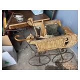 Antique Wicker Baby Carriage, As Shown