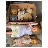 Box of Dolls and Doll Toys
