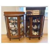 Two Diminutive Bowfront Cabinets 15.5x7x20 in.