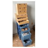 Plastic Art Cart + Wooden Craft Boxes