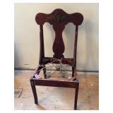 Very Old Fiddleback Wooden Chair Frame