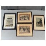 Four Framed Antique Prints