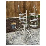 Trio of Painted Metal Garden Planters
