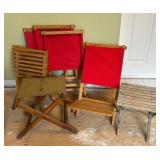 Wooden Collapsible Beach Chairs + Stools