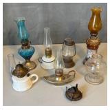 Collection of Oil Lamps + Parts