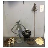 Group of Cast Metal Garden Decor