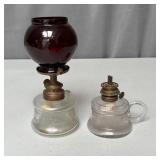 Pair of Diminutive Guardian Angel Oil Lamps