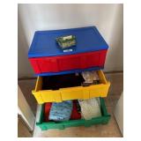 Plastic Storage Three Drawers + Contents of Sewing