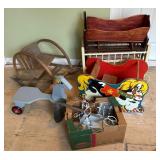 Large Assortment of Doll Beds, Rockers, Doll Stand
