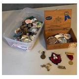 Box of Vintage Buttons, Pins