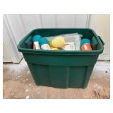 Plastic Storage Bin of Assorted Yarn + Craft Kits