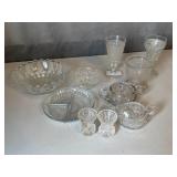 Large Assortment of Pressed Glass Pieces