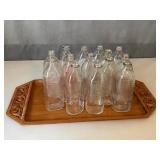 Tray of Assorted Reproduction Glass Baby Bottles