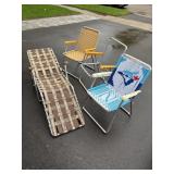 Four Vintage Aluminum Folding Chair Frames