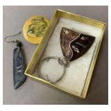 Native Stone Carved and Hand Painted earring-Penda
