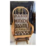 Quality Burcham Solid Oak Glider Rocker