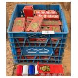 Milk Crate of Plastic Poker Chips