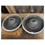 Two Corvette Chevrolet Finned Hubcaps Wheelcover