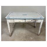 Enamel Top Worktable w/ Drawers