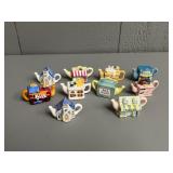 Red Rose Miniature Ceramic Teapot Figurines