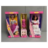 Trio of Mattel Barbie Dolls