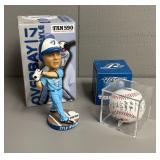Lyle Overbay Bobblehead & Signed Ball