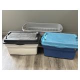 Assorted Plastic Storage Bins