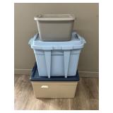 Assorted Plastic Storage Bins with Lids
