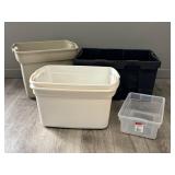 Assorted Plastic Storage Bins