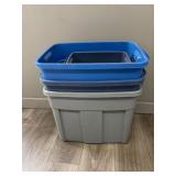 Assorted Plastic Storage Bins