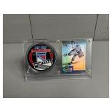 NHL Wayne Gretzky New York Rangers Puck + Card