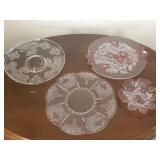Four Glass Serving Trays