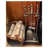 Set of Metal Fireplace Tools w/ Stand