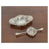 Sterling Silver Tea Strainer & Bonbon Dish