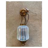 Hanging Striped White Glass Chandelier