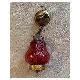 Hanging Cranberry Glass Chandelier Light Fixture