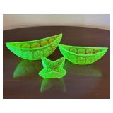 Primrose Vaseline War of the Roses Boat Bowls