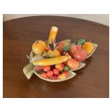 Mid Century Italian Alabaster & Marble Fruit Dish
