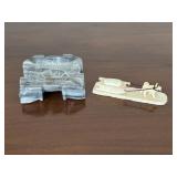 Soapstone Dish & Carved Antler Bobsled