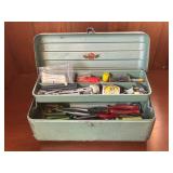 Metal Tackle Box with Tools