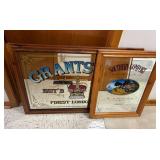 Pair of Mirrored Alcohol Advertising Framed Art