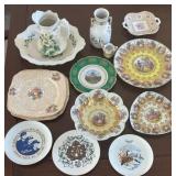 Assorted China Plates and Small Urns, Pitcher