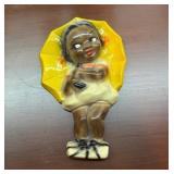 Black Americana Chalkware Girl With Umbrella