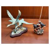 Geese in Flight + Atlantic Puffins Sculptures
